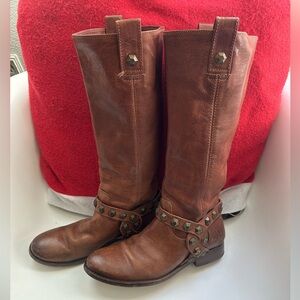Frye Melissa Honeycomb Pull On Studded Knee High Riding Western Boot Size 5/12